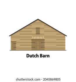 Vector barn flat design isolated. vector wood barn illustration collections. traditional barn