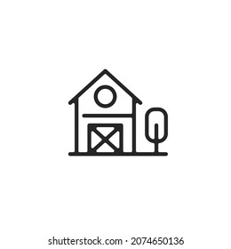 Vector barn icon. Premium quality graphic design element. Modern sign, linear pictogram, outline symbol, simple thin line icon