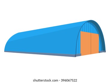 Vector Barns. Hangar illustration on white background. 