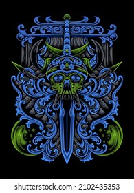 vectorial barong bali con luz azul