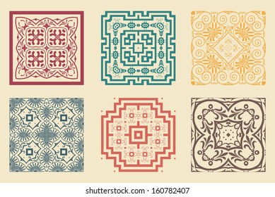 Vector. Baroque elements set