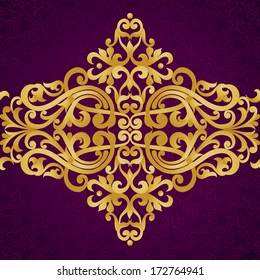 Vector baroque endless border in Victorian style. Element for design. Place for your text. It can be used for decorating of wedding invitations, greeting cards, decoration for bags and clothes.