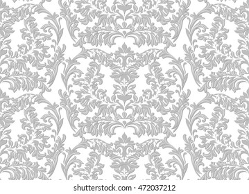 Vector Baroque floral Damask pattern background. Luxury Classic decor ornament. Royal Victorian texture for wallpapers, textile, fabric