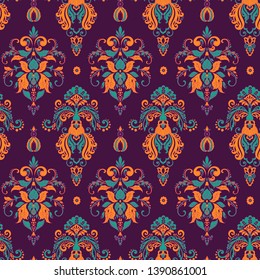 Vector Baroque floral pattern. classic floral ornament. vintage seamless texture for wallpapers, textile, fabric