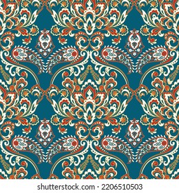 Vector Baroque floral pattern. classic floral ornament. vintage seamless texture for wallpapers, textile, fabric