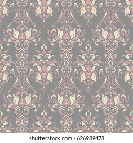 Vector Baroque floral pattern. classic floral ornament. vintage texture for wallpapers, textile, fabric