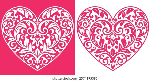 Vector baroque flourish ornamental heart