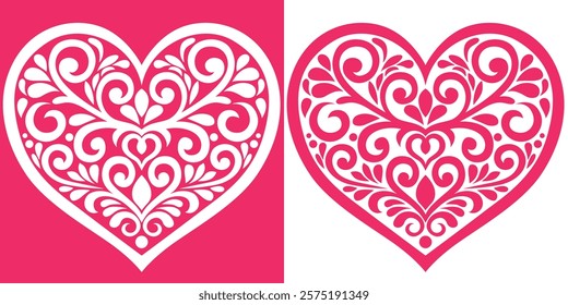 Vector baroque flourish ornamental heart