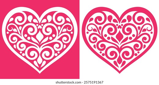 Vector baroque flourish ornamental heart