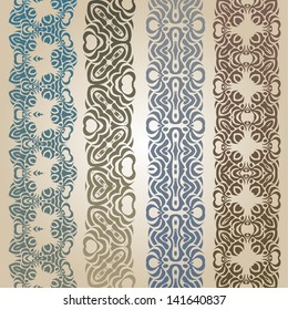 Vector Baroque Frame Borders Set - Graphic elements to embellish your layout. Vector file editable, scalable and easy color change. You can use the background or isolated elements.