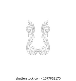 Vector baroque ornament element for design. 