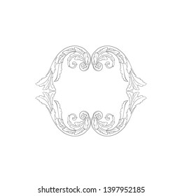 Vector baroque ornament element for design. 