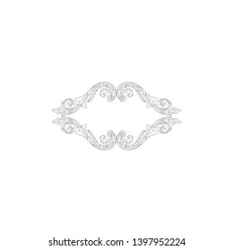 Vector baroque ornament element for design. 