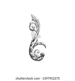 Vector baroque ornament element for design. 