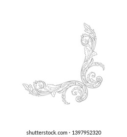 Vector baroque ornament element for design. 