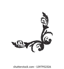 Vector baroque ornament element for design. 