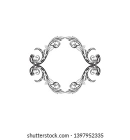 Vector baroque ornament element for design. 