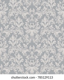 Vector Baroque ornament pattern background. Vintage handmade rich decor fabric textures