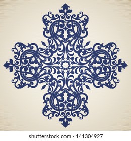 Vector baroque ornament in Victorian style. Element for design. It can be used for decorating of invitations, cards, decoration for bags and clothes.