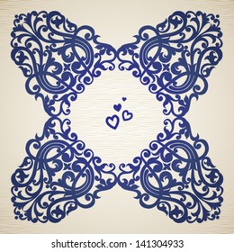 Vector baroque ornament in Victorian style. Element for design. It can be used for decorating of invitations, cards, decoration for bags and clothes.