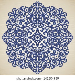 Vector baroque ornament in Victorian style. Element for design. It can be used for decorating of invitations, cards, decoration for bags and clothes.