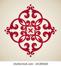 Vector baroque ornament in Victorian style. Element for design. It can be used for decorating of invitations, cards, decoration for bags and clothes, at tattoo creation.