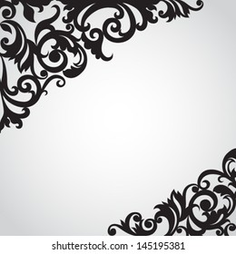 Vector baroque ornament in Victorian style. Element for design. It can be used for decorating of invitations, greeting cards, decoration for bags and clothes.