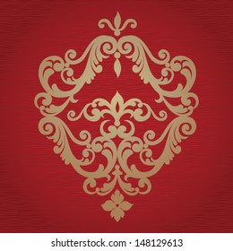 Vector baroque ornament in Victorian style. Element for design. It can be used for decorating of invitations, cards, decoration for bags and clothes, at tattoo creation.