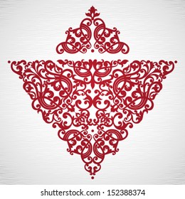 Vector baroque ornament in Victorian style. Element for design. It can be used for decorating of invitations, greeting cards, decoration for bags and clothes.