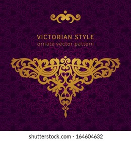 Vector baroque ornament in Victorian style. Ornate element for design. Toolkit for designer. It can be used for decorating of wedding invitations, greeting cards, decoration for bags and clothes.