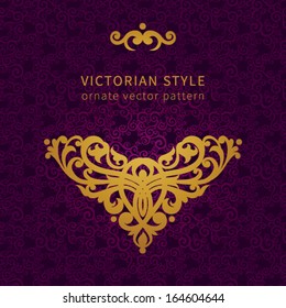 Vector baroque ornament in Victorian style. Ornate element for design. Toolkit for designer. It can be used for decorating of wedding invitations, greeting cards, decoration for bags and clothes.