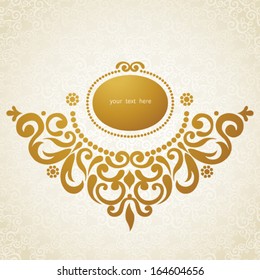 Vector baroque ornament in Victorian style. Ornate element for design. Toolkit for designer. It can be used for decorating of wedding invitations, greeting cards, decoration for bags and clothes.