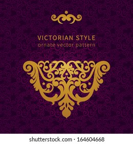Vector baroque ornament in Victorian style. Ornate element for design. Toolkit for designer. It can be used for decorating of wedding invitations, greeting cards, decoration for bags and clothes.