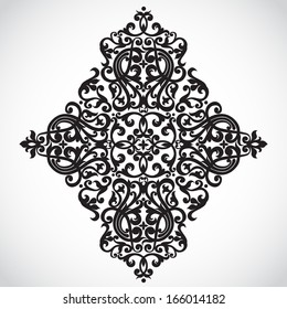 Vector baroque ornament in Victorian style. Ornate element for design. Toolkit for designer. It can be used for decorating of wedding invitations, greeting cards, decoration for bags and clothes.