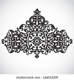 Vector baroque ornament in Victorian style. Ornate element for design. Toolkit for designer. It can be used for decorating of wedding invitations, greeting cards, decoration for bags and clothes.