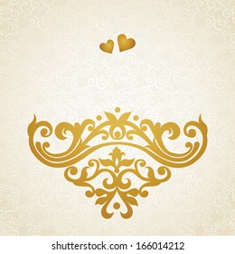 Vector baroque ornament in Victorian style. Ornate element for design. Toolkit for designer. It can be used for decorating of wedding invitations, greeting cards, decoration for bags and clothes.