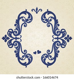 Vector baroque ornament in Victorian style. Ornate element for design. Toolkit for designer. It can be used for decorating of wedding invitations, greeting cards, decoration for bags and clothes.