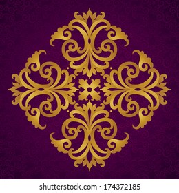 Vector baroque ornament in Victorian style. Ornate element for design. Toolkit for designer. It can be used for decorating of wedding invitations, greeting cards, decoration for bags and clothes.