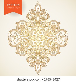 Vector baroque ornament in Victorian style. Ornate element for design. Toolkit for designer. It can be used for decorating of wedding invitations, greeting cards, decoration for bags and clothes.