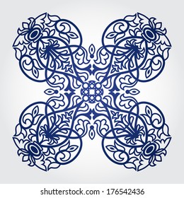 Vector baroque ornament in Victorian style. Ornate element for design. Toolkit for designer. It can be used for decorating of wedding invitations, greeting cards, decoration for bags and clothes.