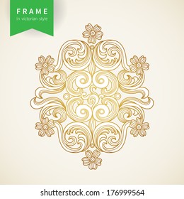 Vector baroque ornament in Victorian style. Ornate element for design. Toolkit for designer. It can be used for decorating of wedding invitations, greeting cards, decoration for bags and clothes.