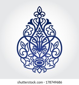 Vector baroque ornament in Victorian style. Ornate element for design. Toolkit for designer. It can be used for decorating of wedding invitations, greeting cards, decoration for bags and clothes.
