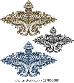 Vector baroque ornament in Victorian style.