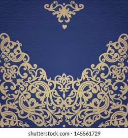 Vector baroque seamless border in Victorian style. Element for design. It can be used for decorating of invitations, greeting cards, decoration for bags and clothes.