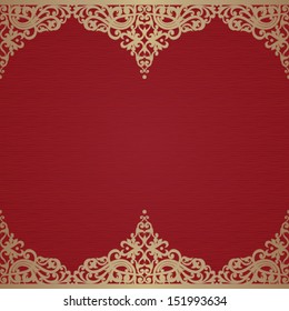 Vector baroque seamless border in Victorian style. Element for design. You can place the text in an empty frame. It can be used for decorating of invitations, cards, decoration for bags and clothes.