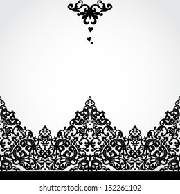 Vektorillustration barocke nahtlose Grenze im viktorianischen Stil. Element für Design. Sie können den Text auf leeren Platz platzieren. Es kann für die Dekoration von Einladungen, Karten, Dekoration für Taschen und Kleidung verwendet werden.
