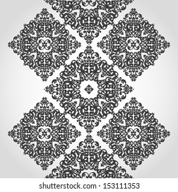 Vector baroque seamless border in Victorian style. Element for design. It can be used for decorating of invitations, cards, decoration for bags and clothes.