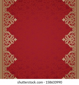 Vector baroque seamless borders in Victorian style. Element for design. You can place the text in an empty place. It can be used for decorating of invitations, cards, decoration for bags and clothes.