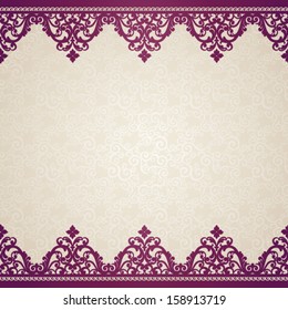 Vector baroque seamless borders in Victorian style. Element for design. You can place the text in an empty place. It can be used for decorating of invitations, cards, decoration for bags and clothes.