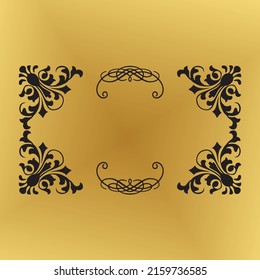Vector baroque seamless borders in Victorian style. Element for design. You can place the text in an empty place. It can be used for decorating of invitations, cards, decoration for bags and clothes.